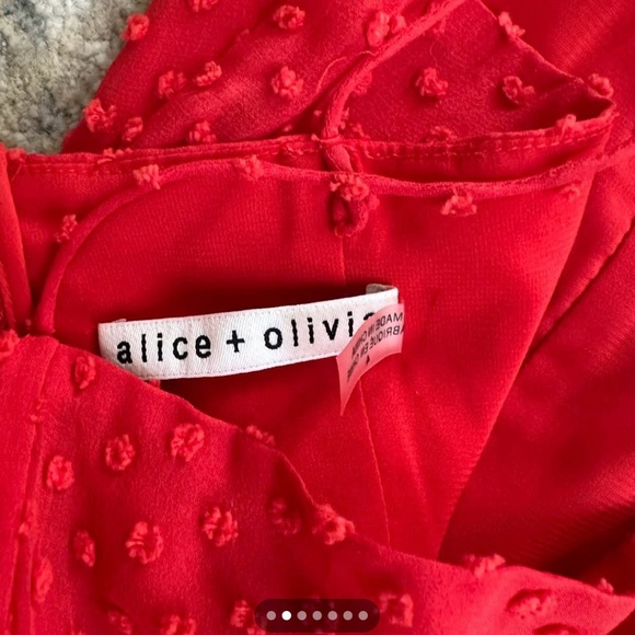 Alice + Olivia Red Mini Dress with Spaghetti Straps - Picture 4 of 4